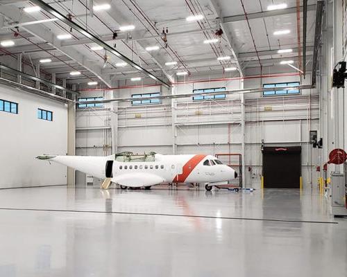 Elizabeth City MTU interior with mock-up training aircraft fuselage