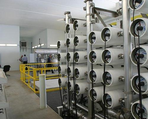 Membrane filtration system inside the facility at the SMRU Water Treatment Facility