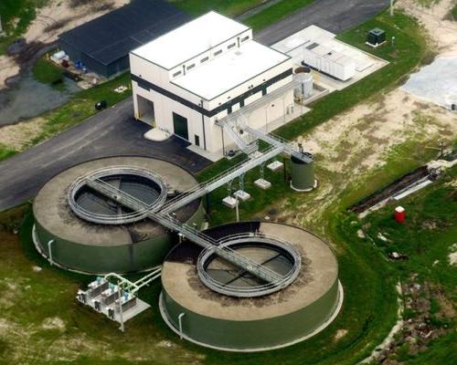 Aerial photo of the Point Peter Wastewater Treatment Plant